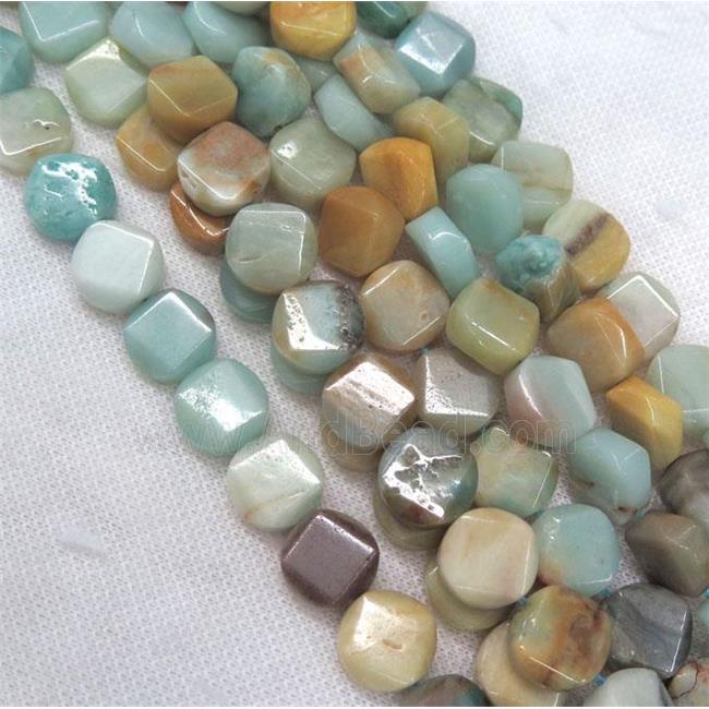 Amazonite beads, faceted flat round
