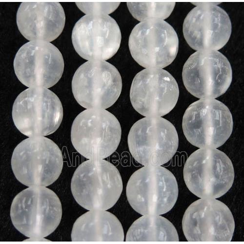 white Calcite beads, round