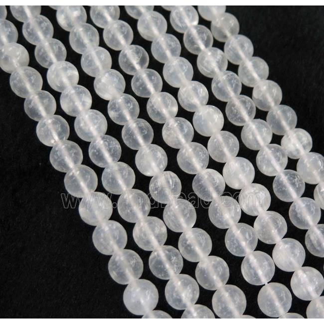white Calcite beads, round