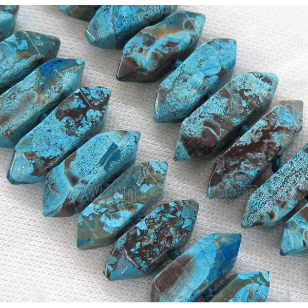 blue Ocean Jasper collar bead, bullet