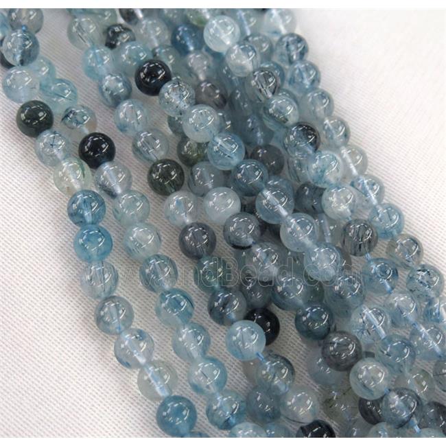 round blue Rutilated Quartz beads