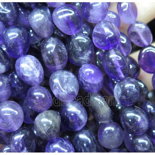 purple Amethyst pebble beads chips, freeform