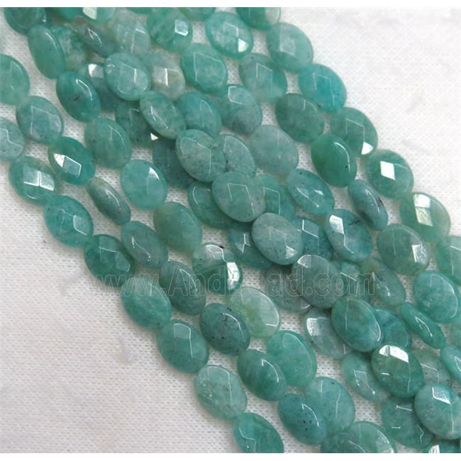 Russian Amazonite bead, faceted oval, green