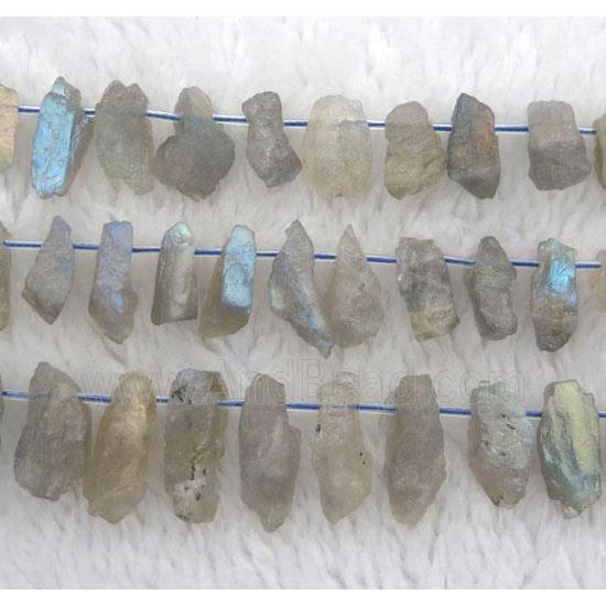 labradorite bead, freeform, top drilled