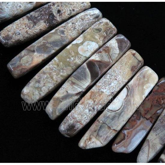 ocean jasper collar bead, stick, top drilled