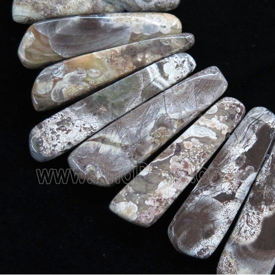 ocean jasper collar beads, stick, top drilled