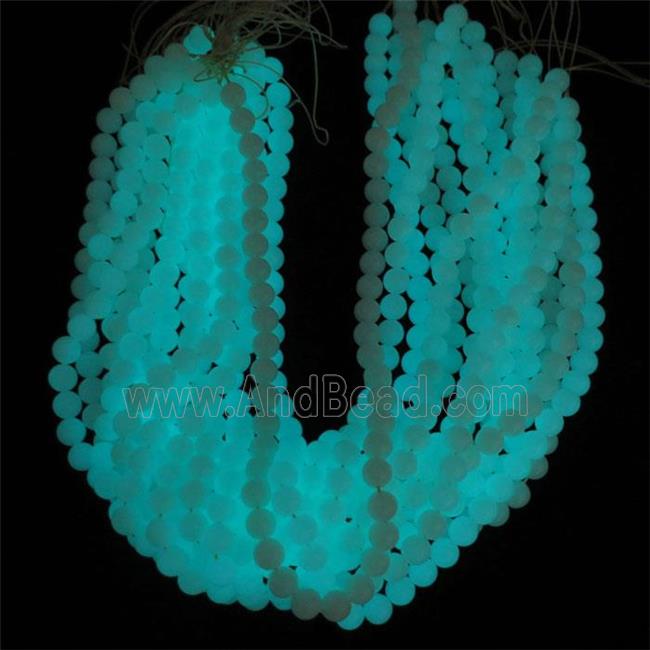 green Glowstone beads, round