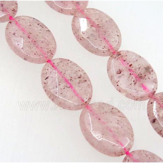 natural Strawberry Quartz beads, faceted oval