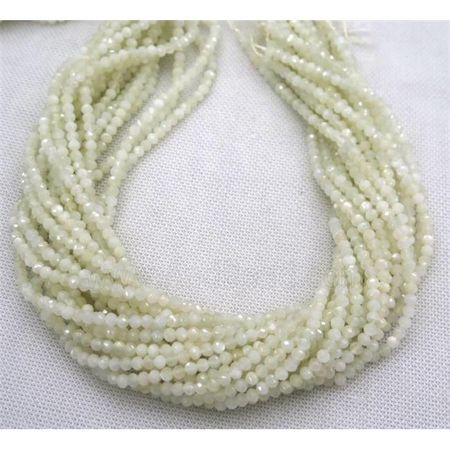white Moonstone beads, faceted rondelle