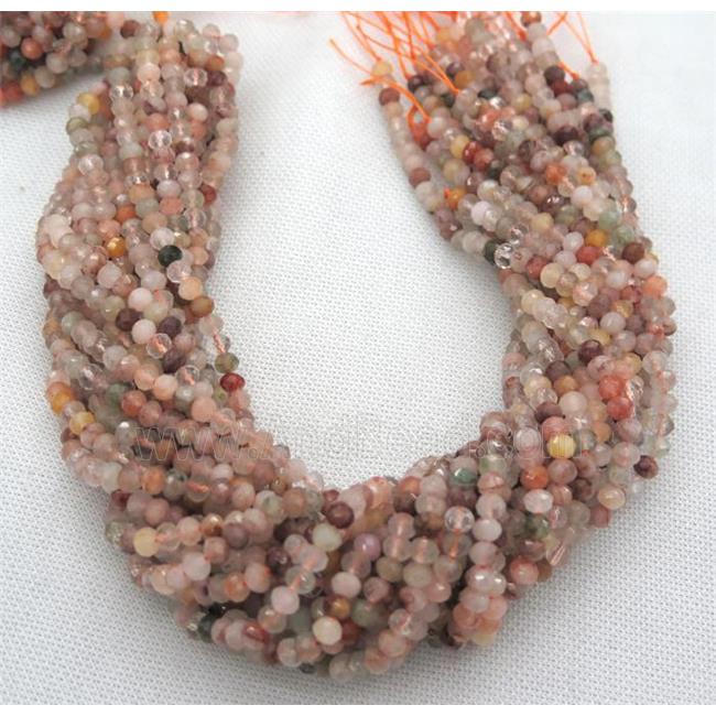 mix Rutilated Quartz beads, faceted rondelle