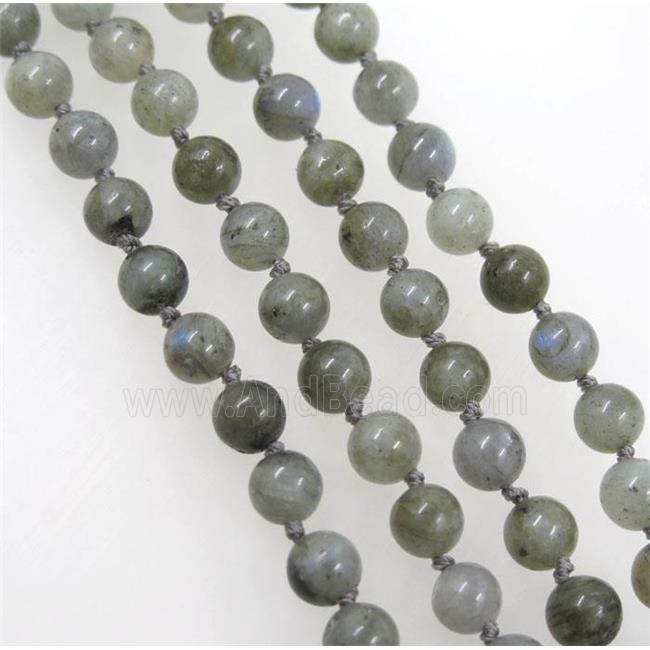 round Labradorite beads knot Necklace Chain