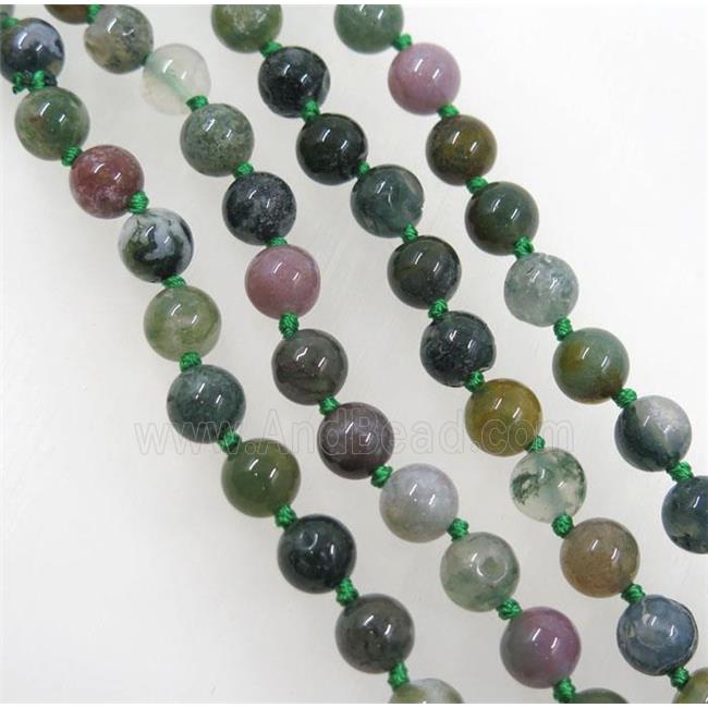 round Indian Agate beads knot Necklace Chain