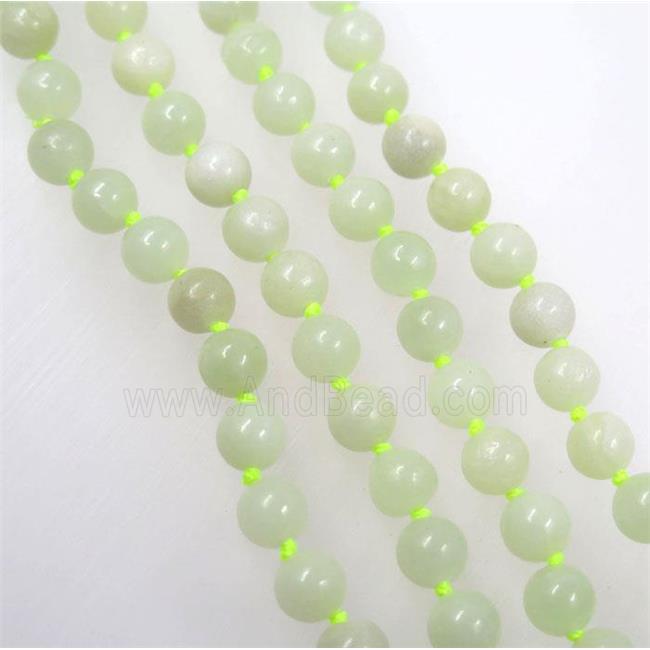 New Mountain Jade bead knot Necklace Chain, round
