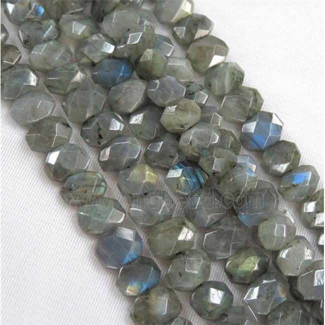 Labradorite bead, faceted oval