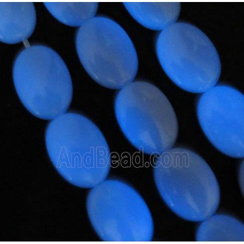 blue GlowStone oval beads