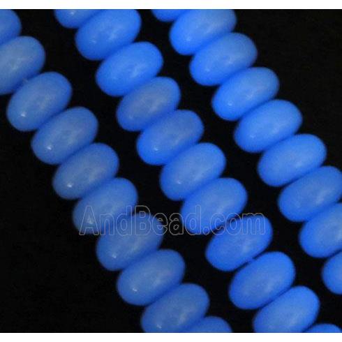 blue GlowStone rondelle beads