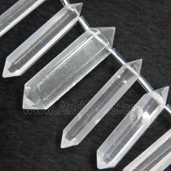 clear quartz bullet collar beads