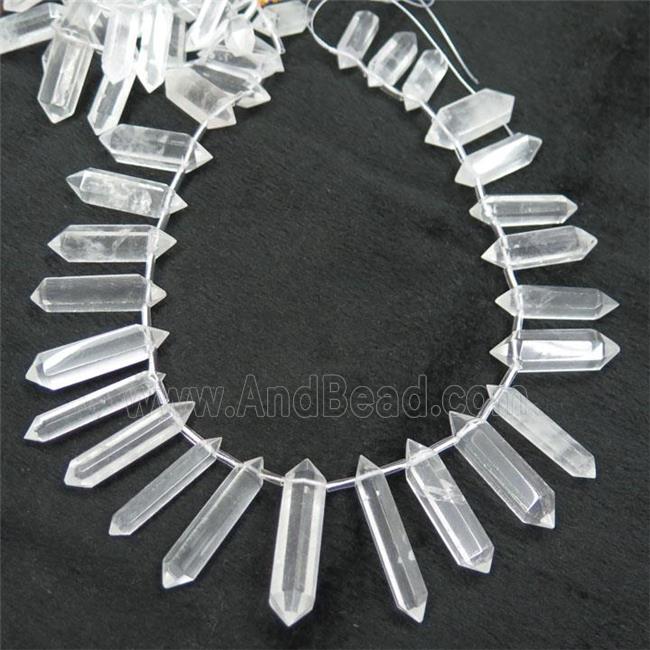 clear quartz bullet collar beads