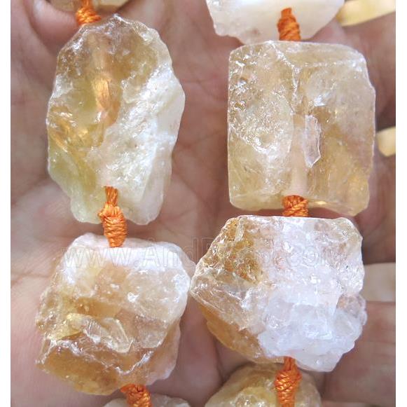 Citrine nugget beads, freeform, rough