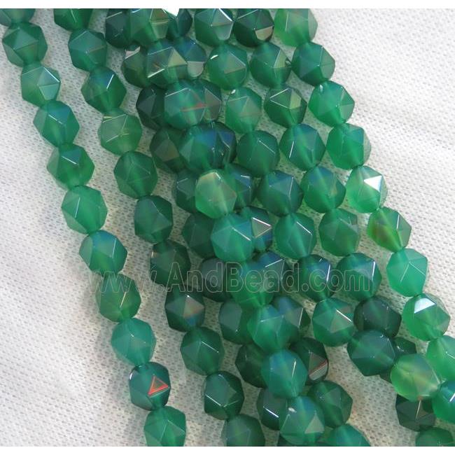 green agate beads ball, faceted round