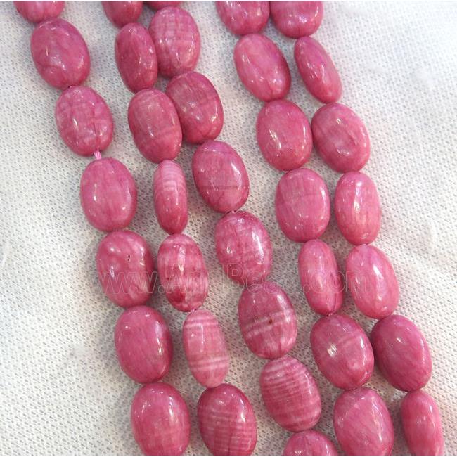 Chinese Rhodonite oval beads, dye pink