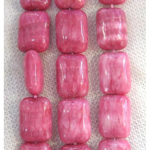 Chinese Rhodonite rectangle beads, dye pink