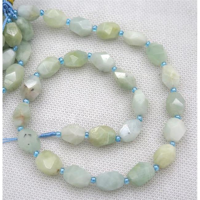 Aquamarine nugget beads, faceted freeform, AB-grade