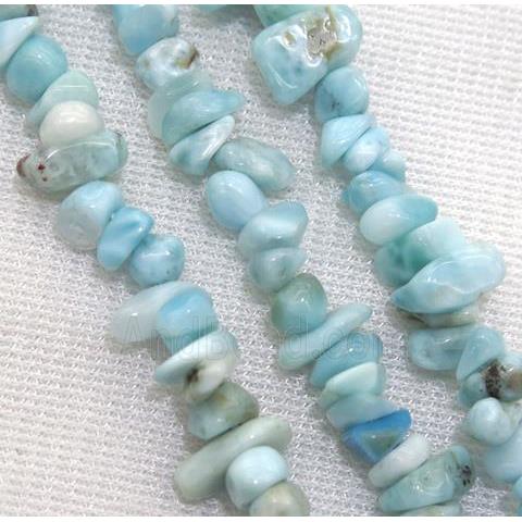 blue Larimar chip beads, freeform