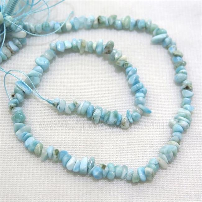 blue Larimar chip beads, freeform