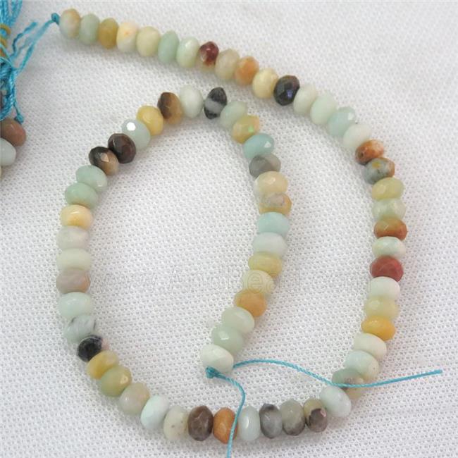 Amazonite beads, faceted rondelle
