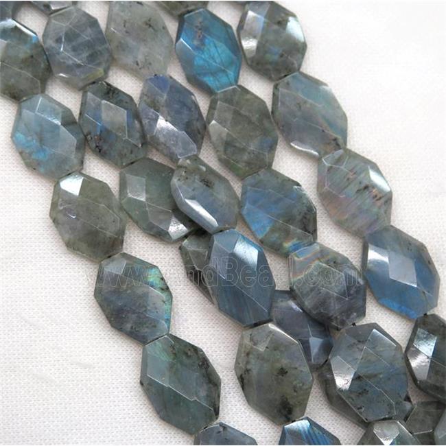 Labradorite slice beads, faceted freeform, A-grade