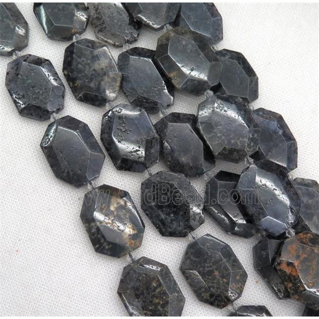 iolite slice beads, faceted freeform