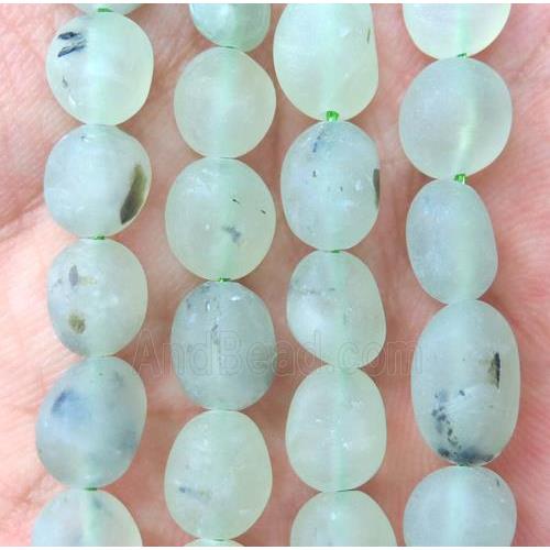 matte green Prehnite chip beads, freeform