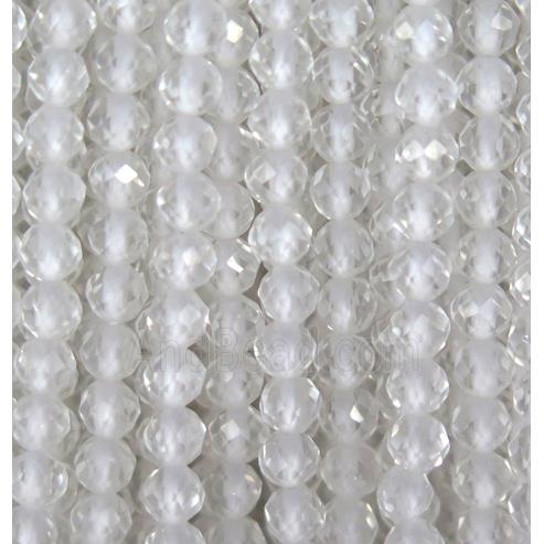 faceted round Clear Quartz bead