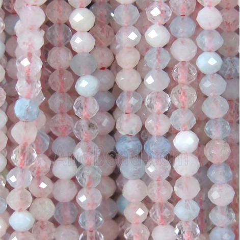 faceted round Morganite beads, pink