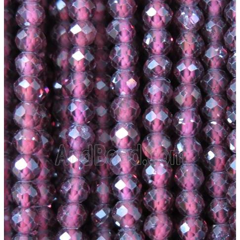 faceted round tiny Garnet beads