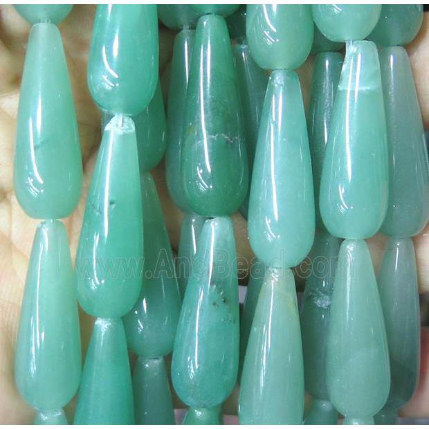 green aventurine teardrop beads