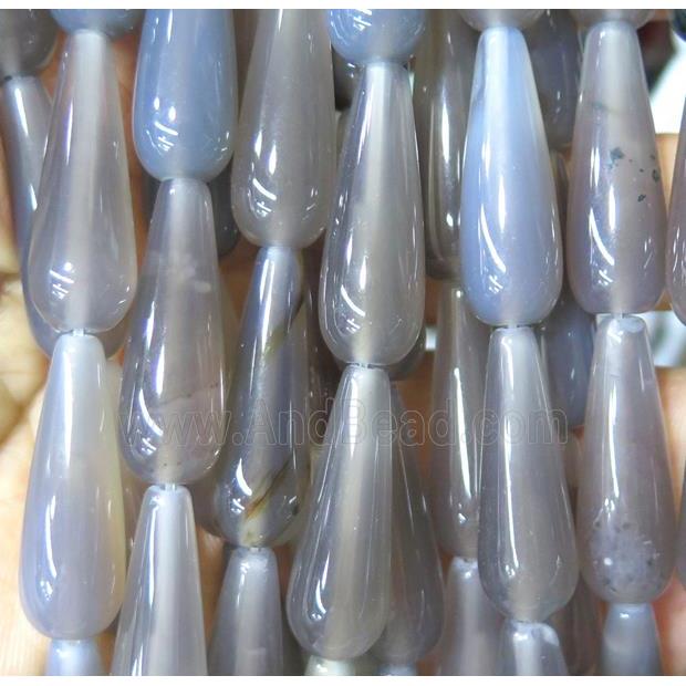 gray agate teardrop beads
