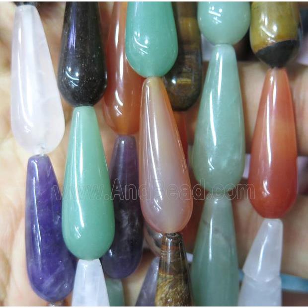 mix gemstone bead, teardrop