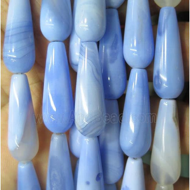 blue agate bead, teardrop