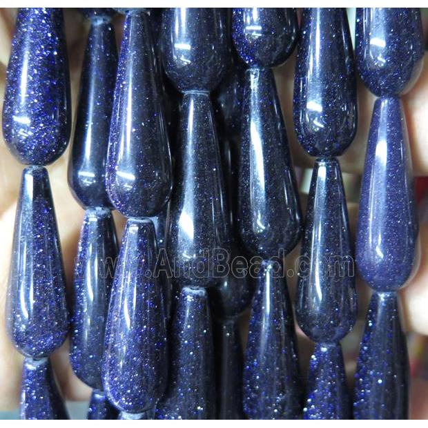 blue sandstone bead, teardrop