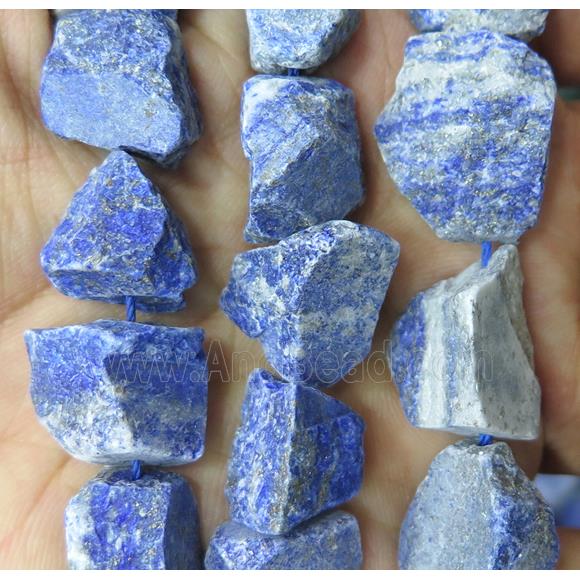 blue Lapis Lazuli nugget chip beads, freeform, rough