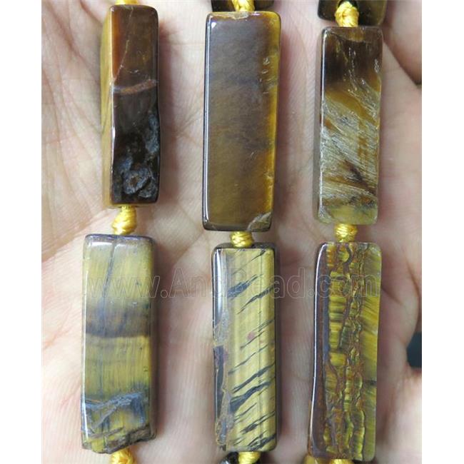 yellow tiger eye stone cuboid beads