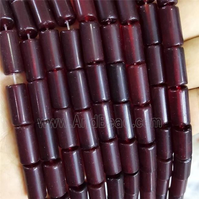red agate tube beads