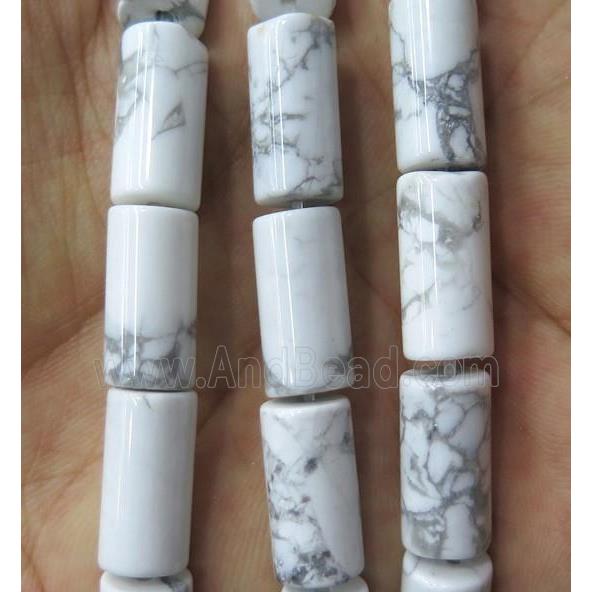 white howlite turquoise tube beads