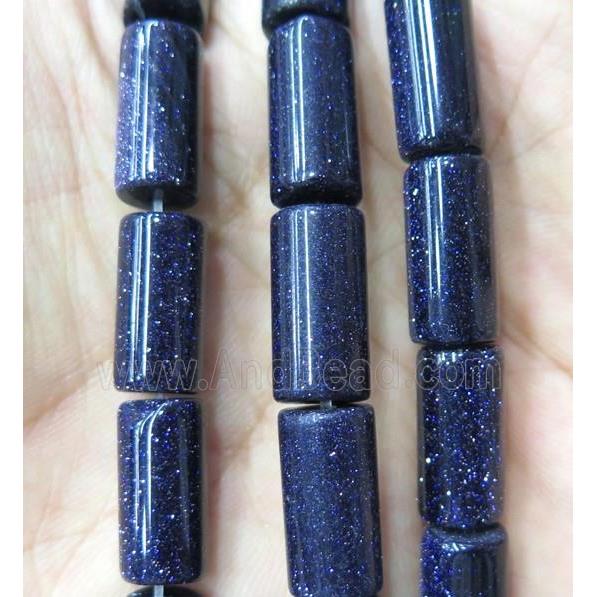 blue SandStone tube beads
