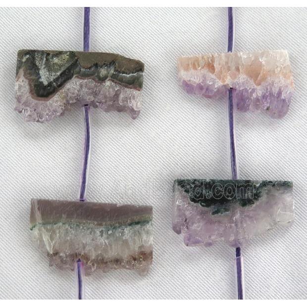 Amethyst druzy slice bead, freeform