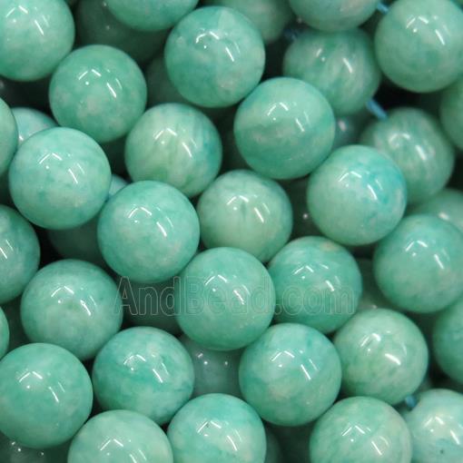 green African Amazonite beads, round
