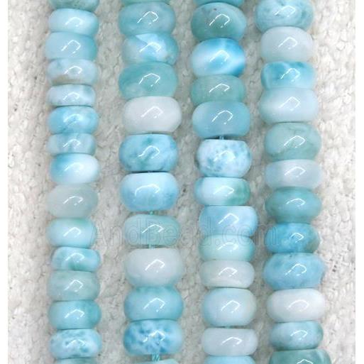 natural Larimar beads, rondelle, blue, AAA-grade