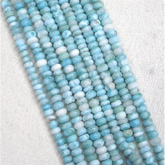natural Larimar beads, rondelle, blue, AAA-grade